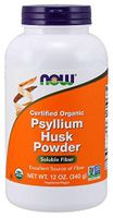 NOW Foods - Psyllium Husk Powder Intestinal Health 100% Certified Organic - 12 oz. (Pack of 3)