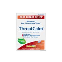 Throat Calm Sore Throat Relief Homeopathic Medicine Adults and Kids (Pack of 2) with Arnica Montana, Belladonna, Bromium, Bryonia and Pulsatilla, 60 Tablets Each