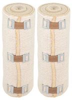 NexSkin 6" Organic Latex Free American Cotton - Comfort Elastic Bandage with Clip Fasteners - Beige, 2 Pack