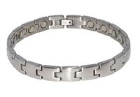 Gold and Silver Magnetic Therapy Link Fashion Bracelets for Men and Women, healing magnets for Sports, Golf, Hairstylist, Arthritis, Carpal Tunnel (Stainless Steel, 7.25 Inches)