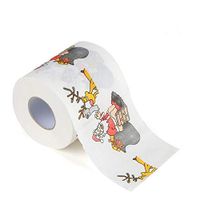 InKach Christmas Soft Toilet Paper | 1 Roll Funny Xmas Natural Tissue Paper Happy New Year Santa Claus Bathroom Decoration (Happy New Year_A)