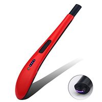 Julitech Electric Arc Lighter - USB Rechargeable Lighter With Safety Case For Cooking Stoves Candles Grilling BBQ Smoking Fireworks,Windproof Flameless & No Need Gas, 7 Colors,Red