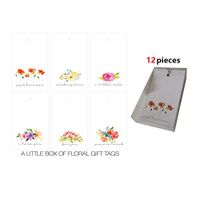 Chit Chat Pack of 12 Luxury Gift Tags Cute-6 Assorted Designs (Floral Gift Tags)