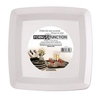 Creative Converting Form and Function Square Plastic Plate, White, 7 Inch 12 Count (Pack of 2)