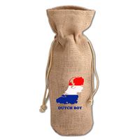 Dutch Boy Jute Burlap Wine Drawstring Bag Wine Sack Natural One Size