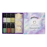 Yethious Top 6 Essential Oils Set, 100% Pure Organic Therapeutic Grade-Jasmine,Lemon,Frankincense,Vetiver,Rose,Sandalwood Aromatherapy Gift Oils Kit for Humidifier, Massage