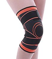 Aufgevals Knee Pads/Knee Brace Support with Strap Compression Sleeve for Running Basketball Football(Pair) L Lily Orange