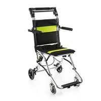 Chunse Lightweight Folding Wheelchair, Aluminum Alloy Wheelchair with Widened Safety Belt for The Elderly