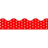 TREND enterprises, Inc. Polka Dots Red Terrific Trimmers, 39 ft