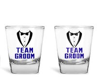 Wedding Shot Glasses - Bride and Groom Shot Glass - Groom Drinking Team Bachelor Party Wedding 2 oz (Groom Drinking Team)