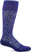 Sockwell Women's Damask Moderate Graduated Compression Sock, Plum - Medium/Large