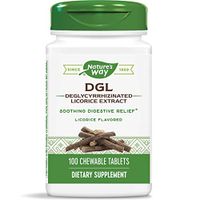 Nature's Way DGL 3:1 (Deglycyrrhizinated Licorice) Digestive Relief, Original, 100 Chewables