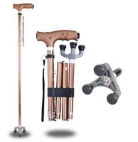 ZWQ Walking Stick with LED Lights Foldable Aluminum Cane Old Three-Foot Telescopic Stick
