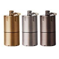 SharpointHome Mini Windproof Brass Lighter Portable Aluminium Alloy Lighter EDC Keychain Fire Starter for Outdoor Activity (3 Colors)