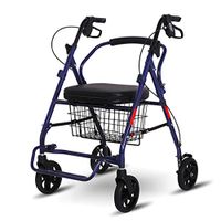 Aluminum Rollator Walker with Seat-Foldable - Padded Seat and Backrest, Height Adjustable Handles,Folding Transport Chair Innovative Medical 4 Wheeled Adult Walker Rollator