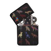 German Shepherd Pattern - Black Lighter Windproof Flip-Top Refillable with tin Gift Box