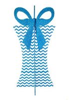 Winterland WL-3D-GIFT-31-AQ-WH Aqua And White 3D Gift Box
