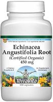Echinacea Angustifolia Root (Certified Organic) - 450 mg (100 Capsules, ZIN: 517650) - 3 Pack