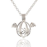 Vintage Angel Wing Antique Hollow Fragrance Aromatherapy Essential Oil Diffuser Pendant Necklace