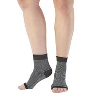 Ames Walker AW Plantar Fasciitis Relief Socks Black Large Relieve Symptoms associated with Plantar Fasciitis and Chronic Heel Pain Web Knitting Design for Breathability