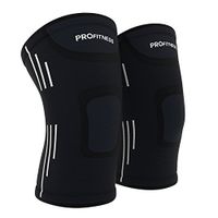 ProFitness Knee Sleeves (One Pair) Knee Support for Joint Pain & Arthritis Pain Relief - Effective Support for Running, Pain Management, Arthritis Pain, Surgery Recovery (Large, Black/White)