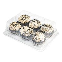 Thermo Tek 12 oz Clear Plastic Pastry Box - with Lid, Half-Dozen - 6" x 4 1/2" x 2" - 100 count box - Restaurantware