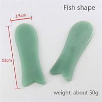NAYWCXMY-LDL Natural Jade Stone Massage Gua Sha Board Facial Massager Acupuncture Pressure Therapy Guasha Scraper Health Care (Color : Fish Shape)