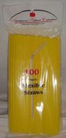 IGC 200 Straws - Flex/Flexible Drinking Straws - Luau - Wedding - Party - Yellow - 200 Flexible Straws (2 packs x 100 straws)