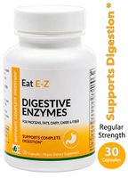 Eat E-Z Original (30 Vegan Capsules) Complete Digestive Enzyme Supplement; Anti-Bloating; Gut Health.