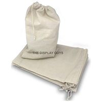 48-Pack heavy-duty 6x8 Pure Cotton Canvas Muslin Bags with Drawstring, Washable, Multipurpose by The Display Guys