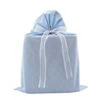 Damask Reusable Fabric Gift Bag for Wedding, Bridal Shower, Birthday or Any Occasion (Steel Blue, Large 20 Inches Wide by 27 Inches High)