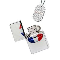 New Vibe Silver Flip Top Lighter - Kiss My Sexy French Lips
