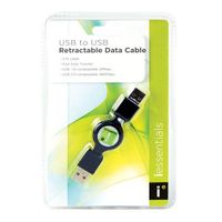 Mizco iessentials Retractable Data/Charging Cable USB to USB (Black)