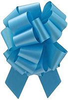 Berwick Offray Ribbon Pull Bow, 8'' Diameter with 20 Loops, Turquoise Blue