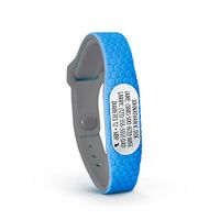 MyID Hive Medical ID - Free Custom Engraving & Free Medical Profile - Store Unlimited Medical Info - Comfortable Silicone - Fits Kids & Adults - Custom Silver Pod (Blue M/L)