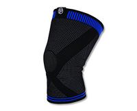 Pro-Tec Athletics 3D Flat Premium Knee Sleeve, Black/Blue, Large