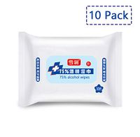10 Pack 75% Alcohol Prep Pads,Portable Alcohol Wipes,Disposable Wet Wipes Moist Non-Woven Fabrics Cleaning Disinfection Towelettes(10PCS/Pack)