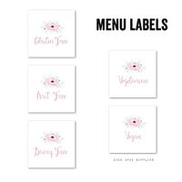 Secret Garden Birthday Party Food Labels for Allergy and Dietary Restriction, Gluten Free, Dairy Free, Nut Free, Vegetarian, Vegan Food Labels for Party Food, by Once Upon Supplies, 2x2 Inches, 20 Pcs