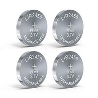 3.7V Rechargeable Cell Li-ion Button Battery 120mAh LIR2450 UL Certified for Bluetooth Earphone Light Game Controllers