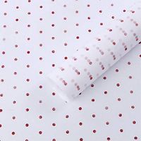 BBC Polka Dots Flower Wrapping Paper Waterproof Gift Packaging Florist Bouquet Wraps, 20 Sheets 23.6X23.6 Inch (B)