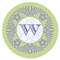 Damask Initial Envelope Seals - Set of 144 Self-Adhesive, Flat-Sheet, 1-1/2" Sticker Seals, By Colorful Images