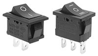 QTEATAK 20Pcs Black Rocker Switch, Mini Boat Switch ON-Off 2PIN SPST ON-Off-ON 3 Pin SPDT 10A/125V, 6A/250V Press Button Snap Rocker Switch for Car Auto Boat and Household Appliances