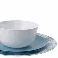 Trendables 60 - Pack Combo Premium Disposable Plastic Plates, Food Grade Plastic Dinner Plates - Bella Design Includes: 20 x 10.25" Dinner Plates - 20 x 8" Salad - 20 x 24 oz. Salad/Soup Bowls