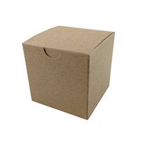 Black Cat Avenue 3"x3"x3" Kraft Brown Pinstripe Gift Boxes 20 Count