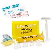 LIVABIT Venom Extractor Suction Pump Kit, Snake Bite Kit, Bee Sting Kit, Emergency First Aid Supplies for Hiking, Camping, Backpacking | Insect Sting & Rattlesnake Bite Treatment + Bonus CPR Shield