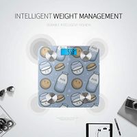 LYAOE Bluetooth Body Fat Scale Milk Cookie Pattern Food Smart Wireless Scale with LCD Display Measuring Body Weight Bmi and Health Digital Scale