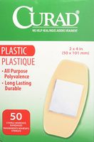Medline Curad Plastic Adhesive Bandages, Natural, 50 Count