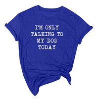Meikosks Women's Letter Print T Shirt Short Sleeves O-Neck Top Basketball Sweatshirt Casual Pullover Blue