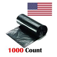 Ox Plastics 7-10 Gallon Trash Can Liner, High Density 24”x33”, 1000 Bags/Rolls Per Case, Easy To Use and Store, For Bathroom, Kitchen, or Office Wastebaskets (6 Micron, Black)
