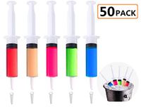 Sutify 50 PACK Jello Shot Syringes,Safe and Washable Plastic Shot Glasses, Reusable Syringes for Jello Shot Cups,St. Patrick’s Day Party Shots